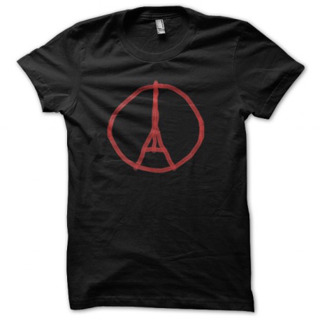 tee shirt paris peace eiffel noir