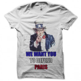 tee shirt we want you to defend white paris
