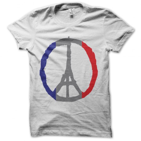 tee shirt pray for paris blanc