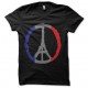 negro de la camiseta de Paz de París rezar