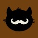 tee shirt hipster cat brown mustache