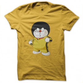 bruce lee shirt doremon yellow