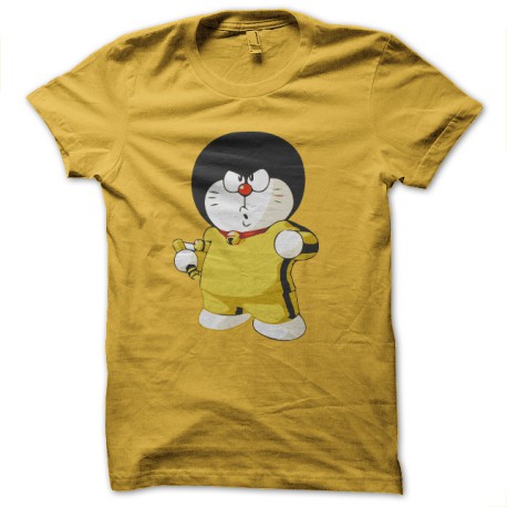 bruce lee shirt doremon yellow