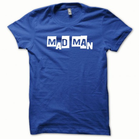 Tee shirt Mad Man blanc/bleu royal