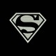 polo superman brodé noir logo