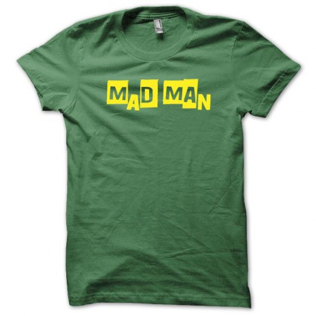 Tee shirt Mad Man jaune/vert bouteille