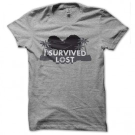 tee shirt i survived lost gris