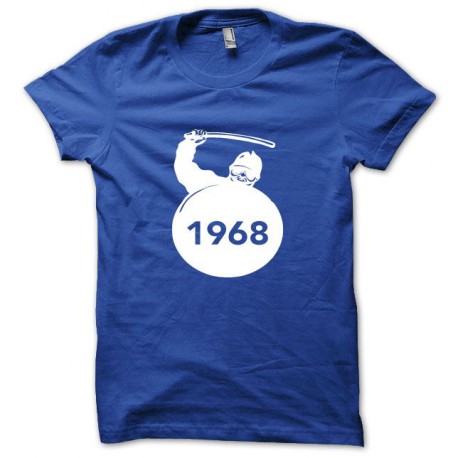 Tee shirt CRS Mai 68 blanc/bleu royal