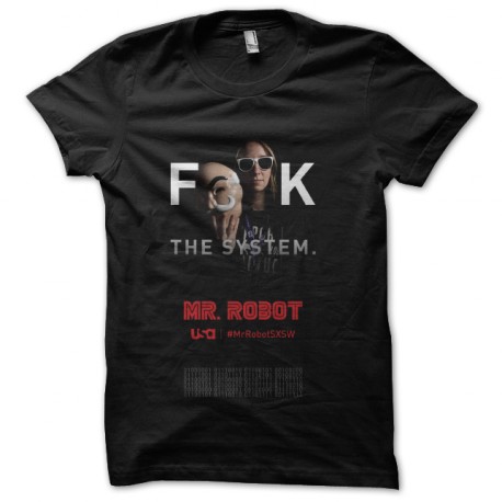 t-shirt Mr. robot fuck the system