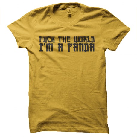 tee shirt panda world jaune