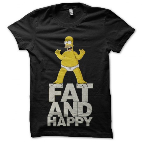 tee shirt homer simpson fat and happy