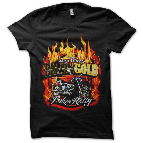 shirt black gold black bikers rally