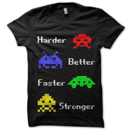 t-shirt harder better faster stronger space invaders