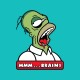 tee shirt homer simpson en zombi mr brain