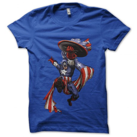 captain america t-shirt has blue assault