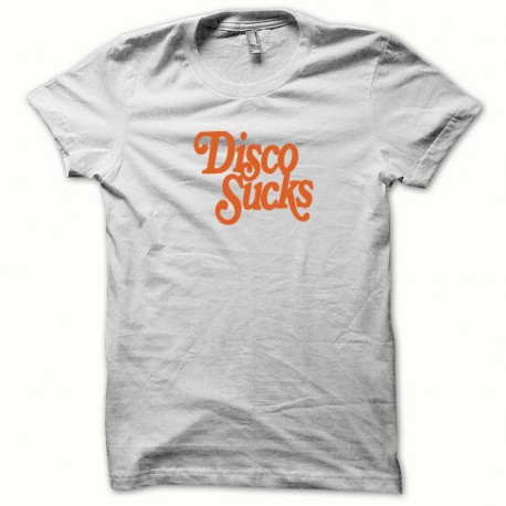 Tee shirt Disco Sucks orange/blanc