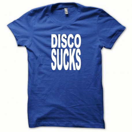 Tee shirt Disco Sucks blanc/bleu royal