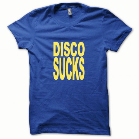 Tee shirt Disco Sucks jaune/bleu royal