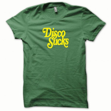 Tee shirt Disco Sucks jaune/vert bouteille