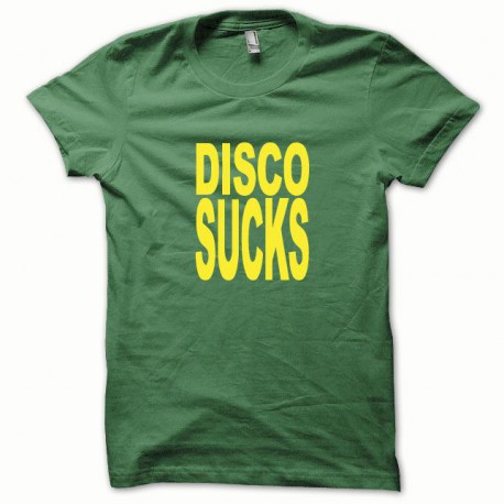 Disco Sucks t-shirt yellow / green bottle