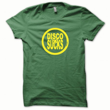 Tee shirt Disco Sucks jaune/vert bouteille