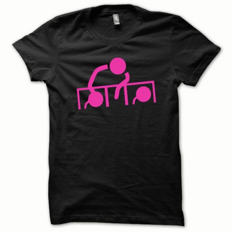 Tee shirt Dj at work rose/noir