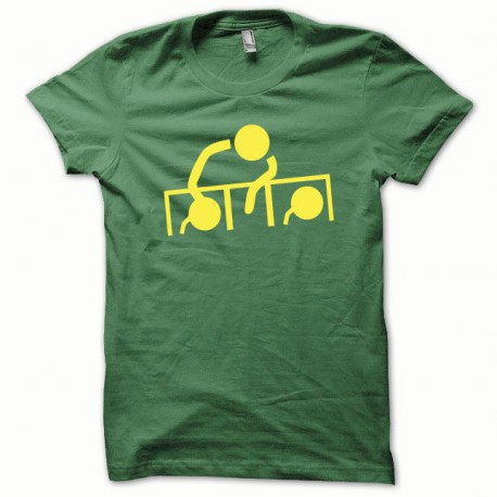 Tee shirt Dj at work jaune/vert bouteille
