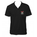 black embroidered polo acdc rock