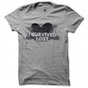 tee shirt i survived lost gray