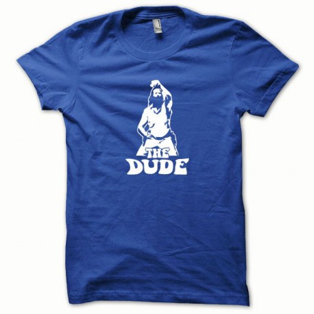 Tee shirt The Big Lebowski Dude blanc/bleu royal