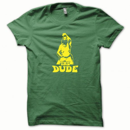 Tee Shirts El gran Lebowski El tipo de color amarillo / verde botella