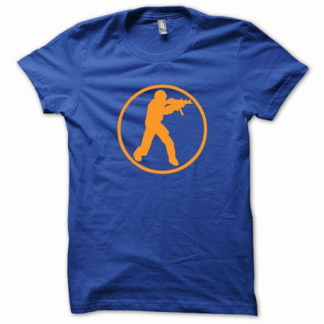 Tee shirt Counter Strike orange/bleu royal