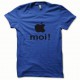 Tee shirt Apple moi noir/bleu royal