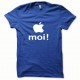 Tee shirt Apple moi blanc/bleu royal