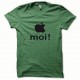 Black t-shirt Apple I / bottle green