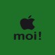 Tee shirt Apple moi noir/vert bouteille