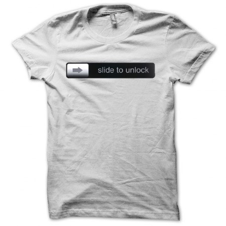 T-shirt slide to unlock parody Apple iphone black on white