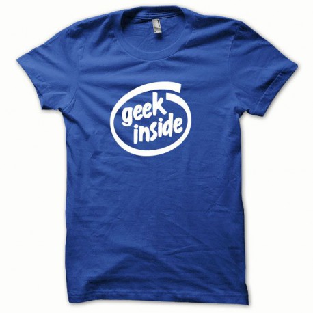 Tee shirt GEEK Inside blanc/bleu royal