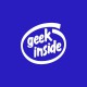 Tee shirt GEEK Inside blanc/bleu royal