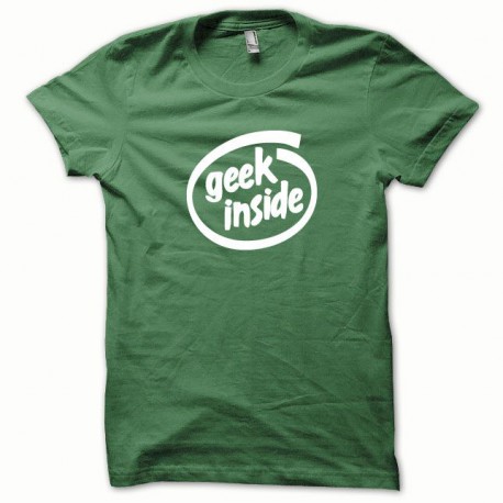 Tee shirt GEEK Inside blanc/vert bouteille