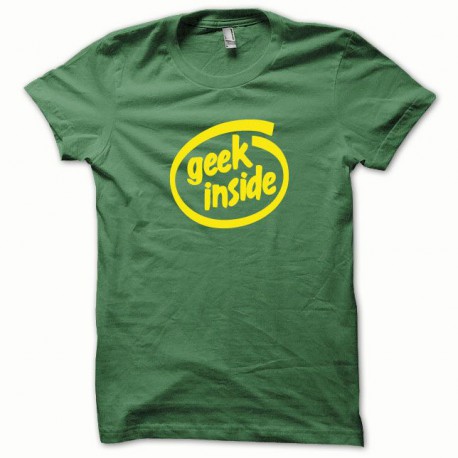 Tee shirt GEEK Inside jaune/vert bouteille