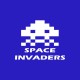 Tee shirt Space Invaders blanc/bleu royal