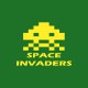 Tee shirt Space Invaders jaune/vert bouteille