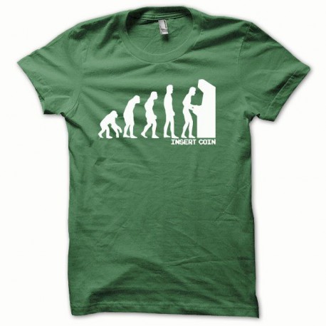 Tee shirt Evolution Insert coin blanc/vert bouteille