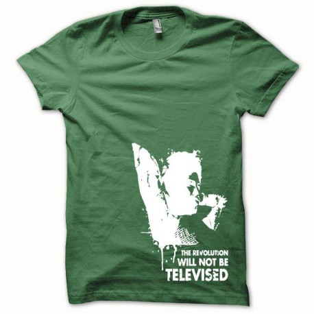 Tee shirt Afro Revolution blanc/vert bouteille