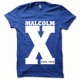 Tee shirt Malcom X blanc/bleu royal