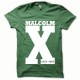 Tee shirt Malcom X blanc/vert bouteille